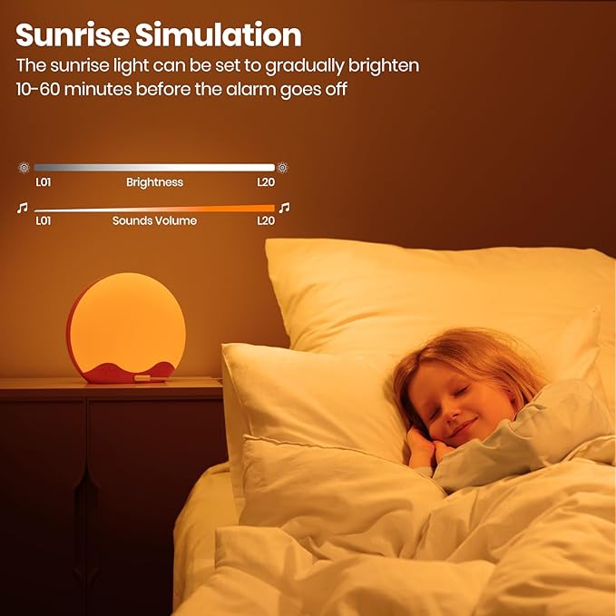 Ricial Light Therapy Sleep & Wake Clock – 10,000 Lux for Mood & Energy - Rical丨Red Light Therapy Device