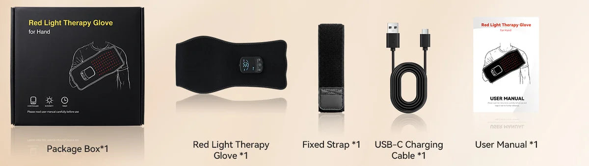 PalmLuma gift box, glove, fixed strap, USB-C cable and user manual