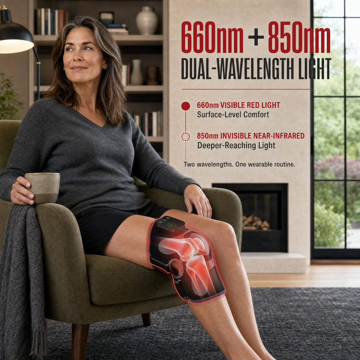 RICIAL FlexiLuma Red Light Therapy Knee Wrap
