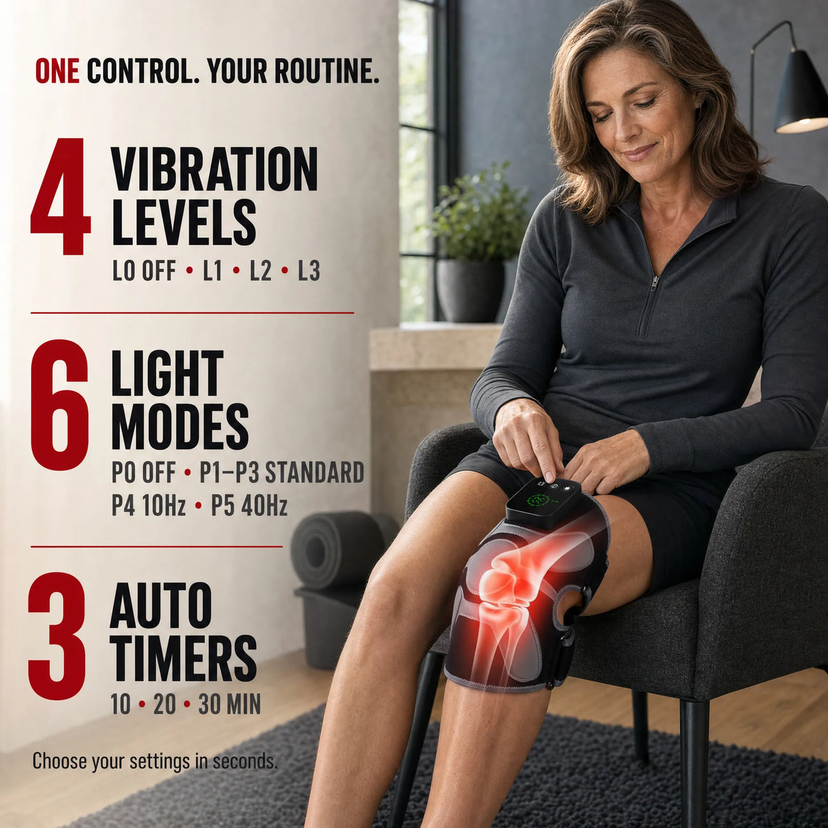 RICIAL FlexiLuma Red Light Therapy Knee Wrap