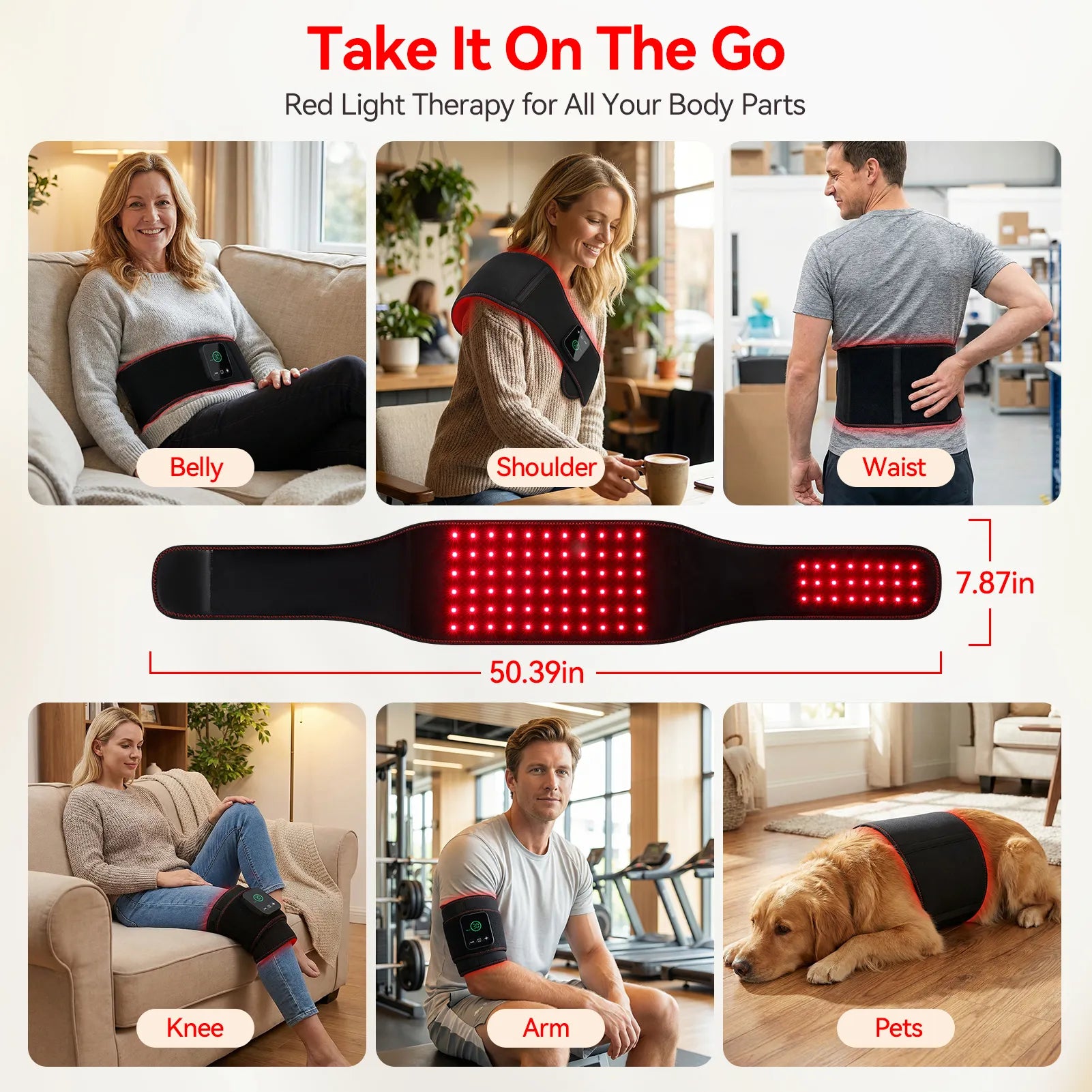 RICIAL SlimLuma red light therapy belt for belly and stretch marks
