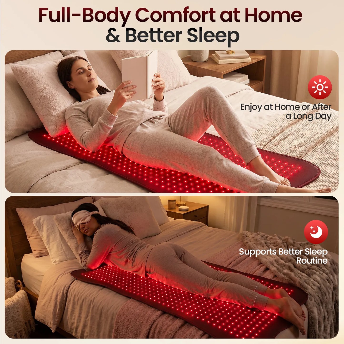 RICIAL ThermoFlex Red Light Therapy Mat（43" × 26"）