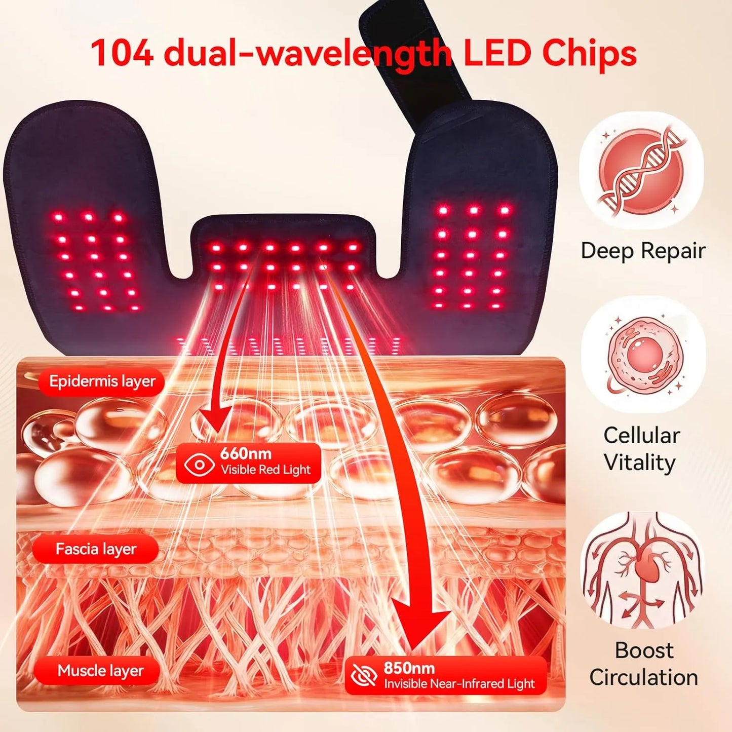 RICIAL SootheLuma Red Light Therapy Neck & Shoulder Wrap