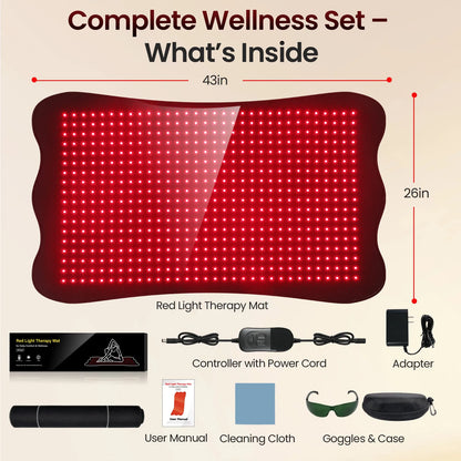 RICIAL ThermoFlex Red Light Therapy Mat（43" × 26"）
