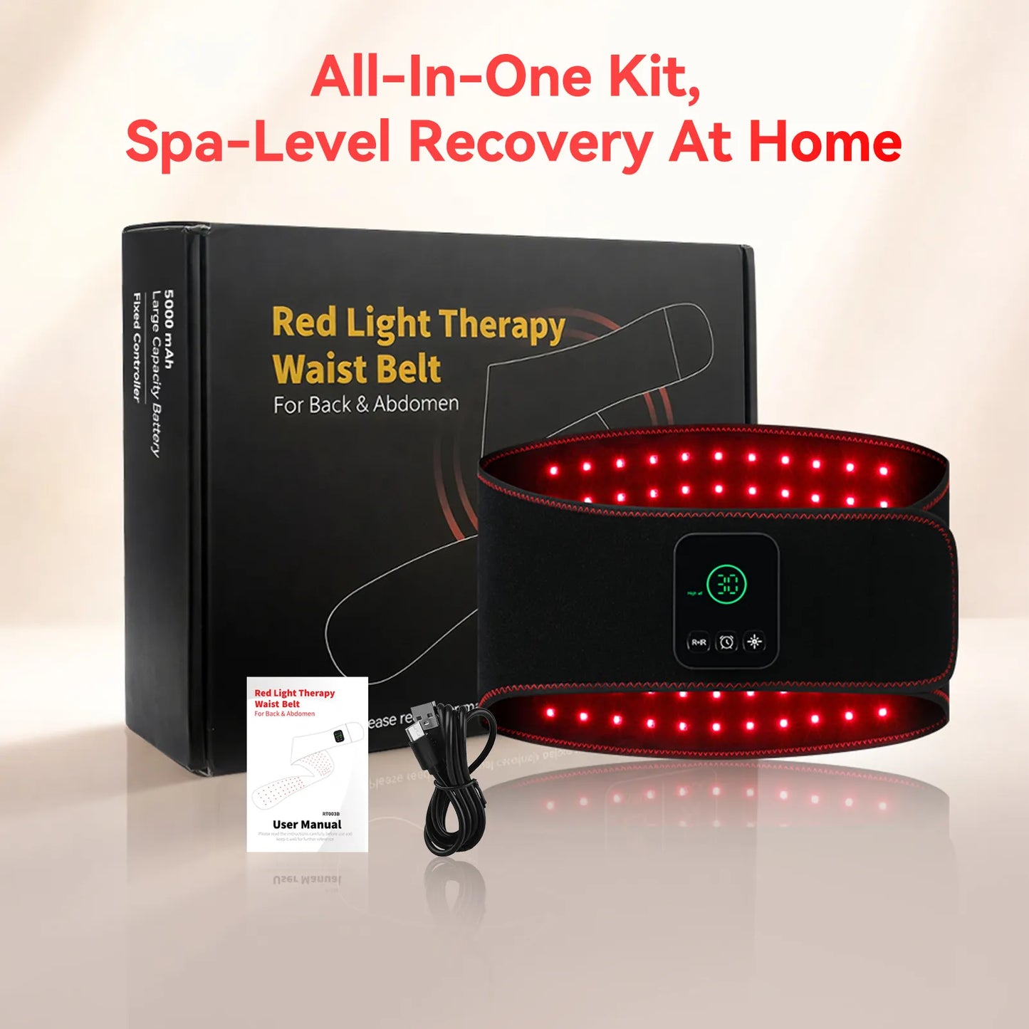 RICIAL SlimLuma red light therapy belt for belly and stretch marks