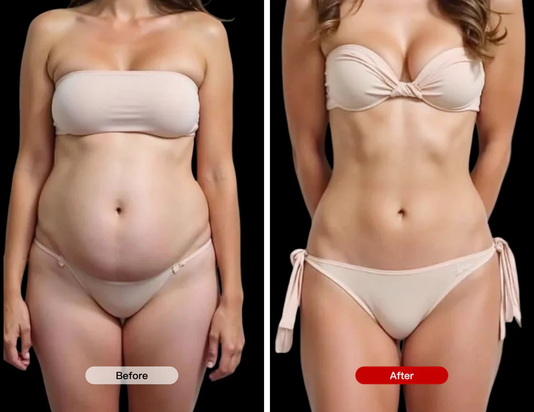 Before and After Using the Red Light Therapy Belt
