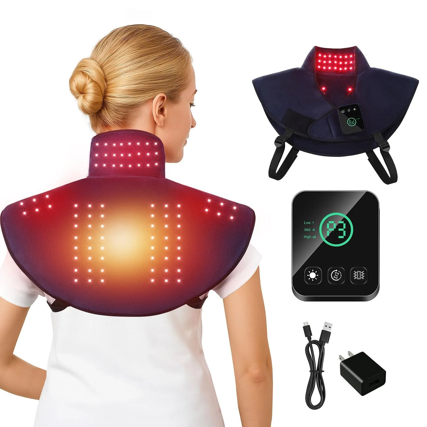 Near - Infrared Red Light Therapy Pad for Neck & Shoulder Pain Relief - RICIAL