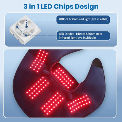 Near - Infrared Red Light Therapy Pad for Neck & Shoulder Pain Relief - RICIAL