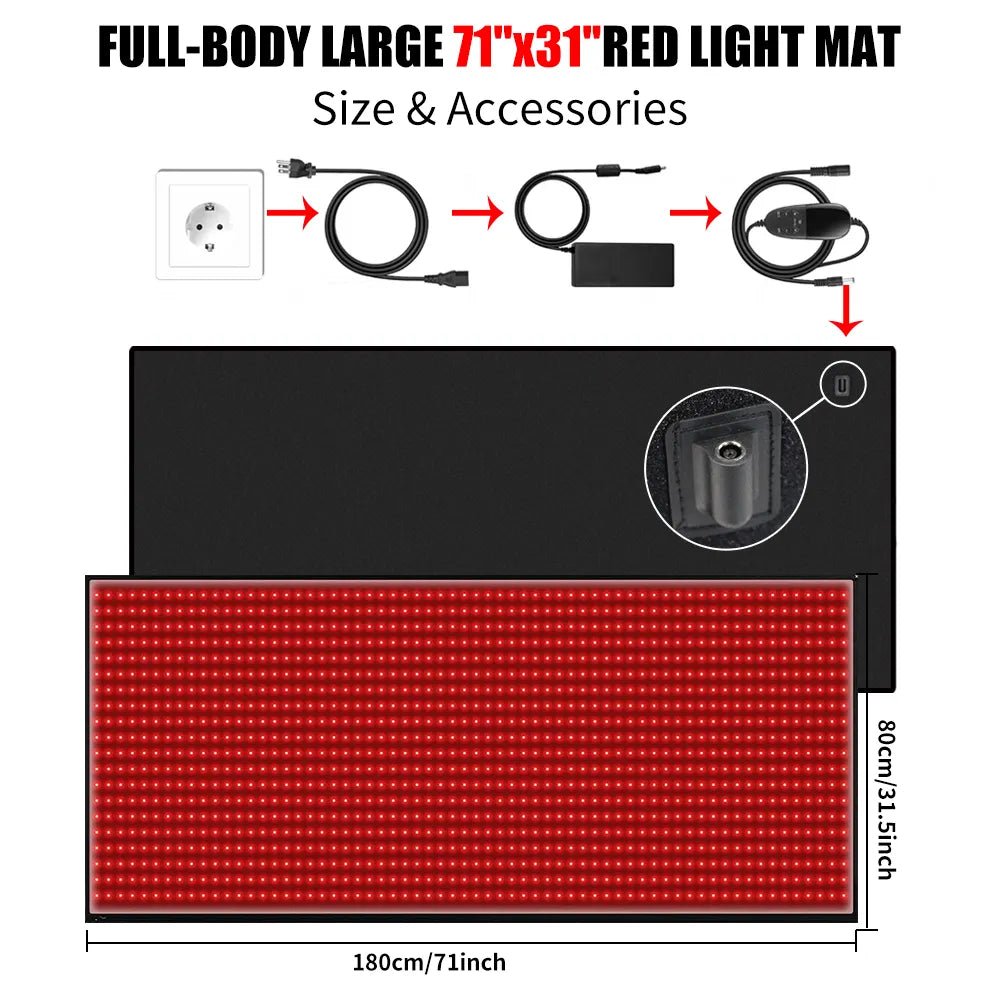 Red And Infrared Light Therapy Mat （71" × 32"） - RICIAL