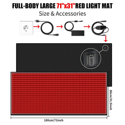 Red And Infrared Light Therapy Mat （71" × 32"） - RICIAL