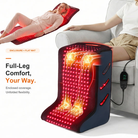 RICIAL StrideLuma red light therapy boots for feet and legs, also unzips into a flat red light pad