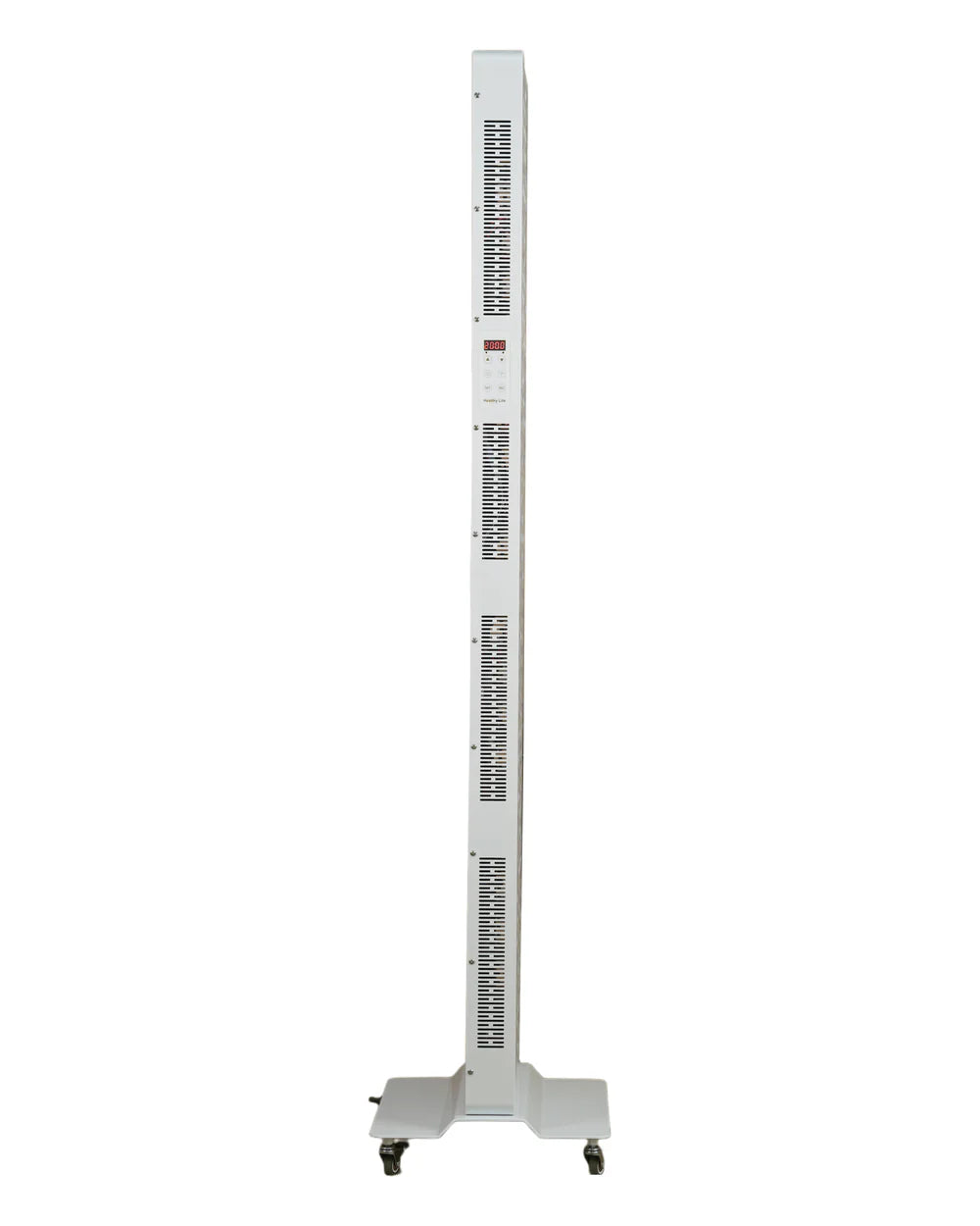 3000W-PRO side view of ventilation and control panel; optional floor base shown separately