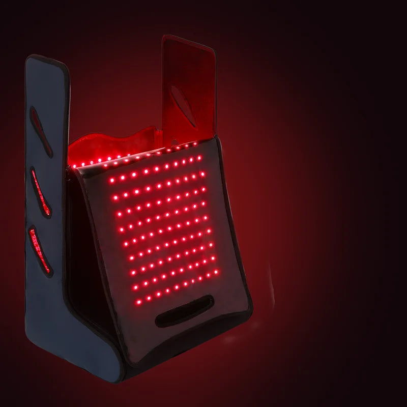 The StrideLuma boot partly unzipped, with its LED panels switched on